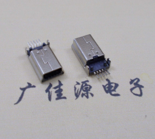 泉州MINI USB公头 5pin端子贴板带柱 10.7mm体长
