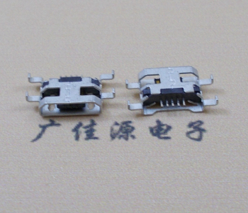 泉州MICRO USB 5PIN接口 沉板1.6MM 四脚插板无导位