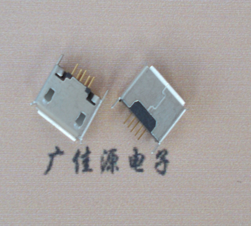 泉州Micro usb立插180度 5p针加长2.0mm卷边雾锡