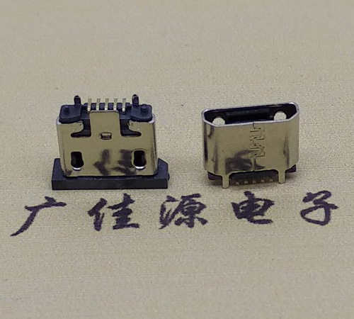 泉州micro usb5p母座立式贴板H=5.1无边有柱