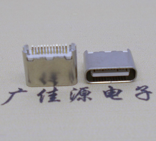 泉州type-c24p母座短体6.5mm夹板连接器