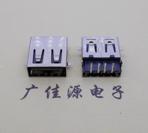 泉州usb2.0 AF90°母座沉板1.9mm带弹片前贴后插